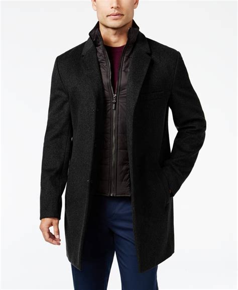 macy michael kors men overcoat|Michael Kors men's wool coat.